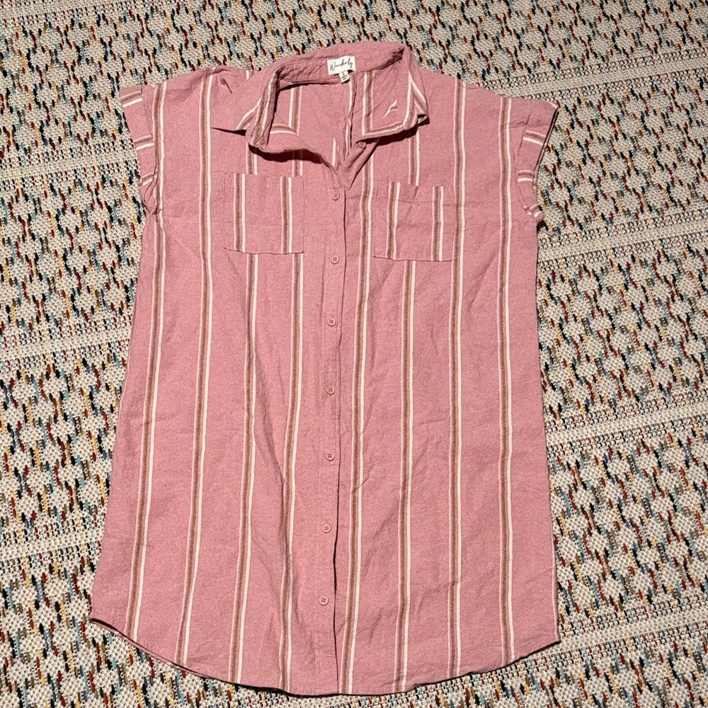 Wonderly Pink Striped Mini Dress
